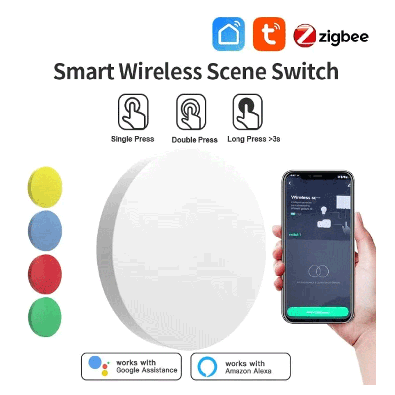 Smart Home Alexa - Tuya ZigBee Akıllı Kablosuz Düğme Sahne