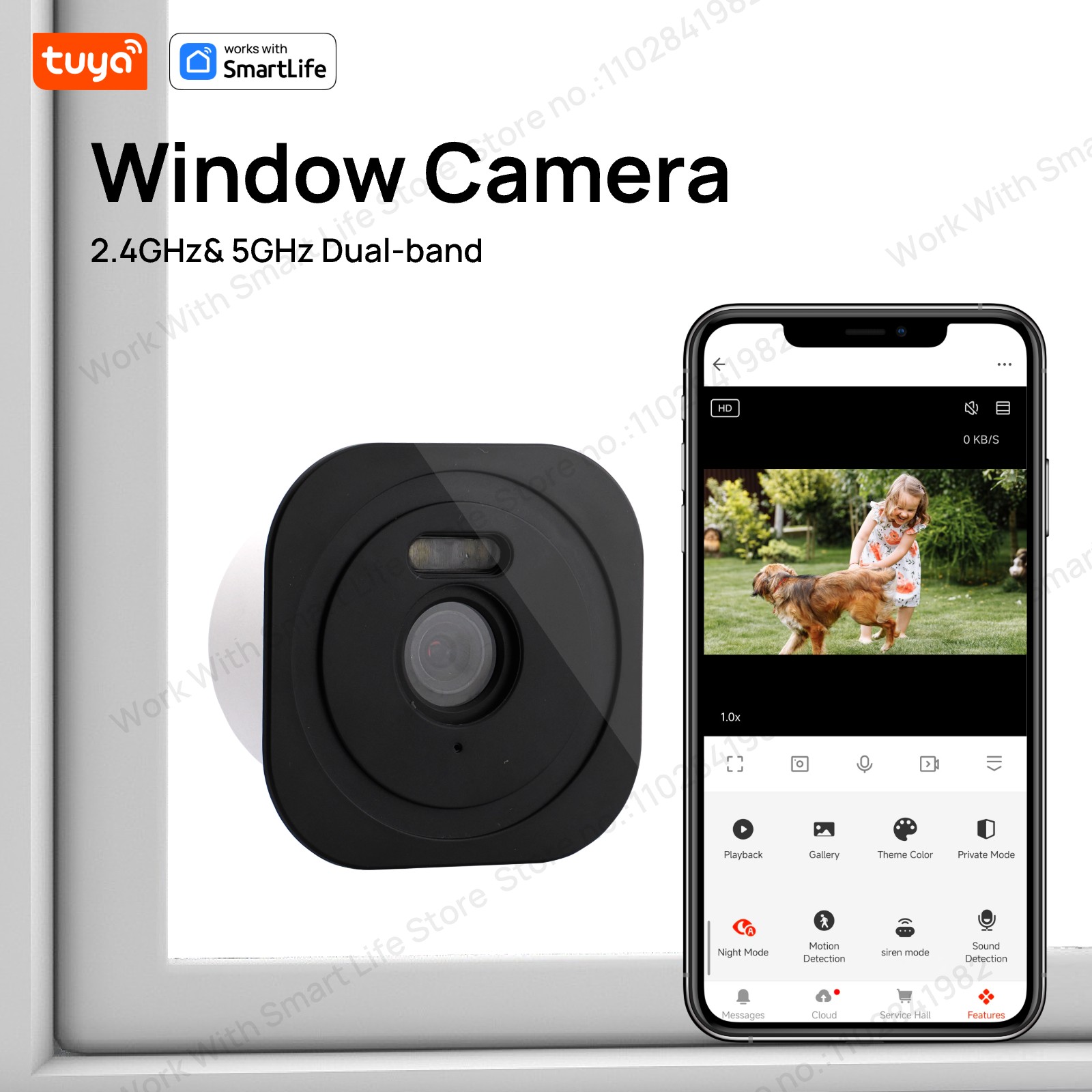 Smart Home Battery Camera Ezviz - 3MP 2K Tuya Pencere Kamerası, Ev