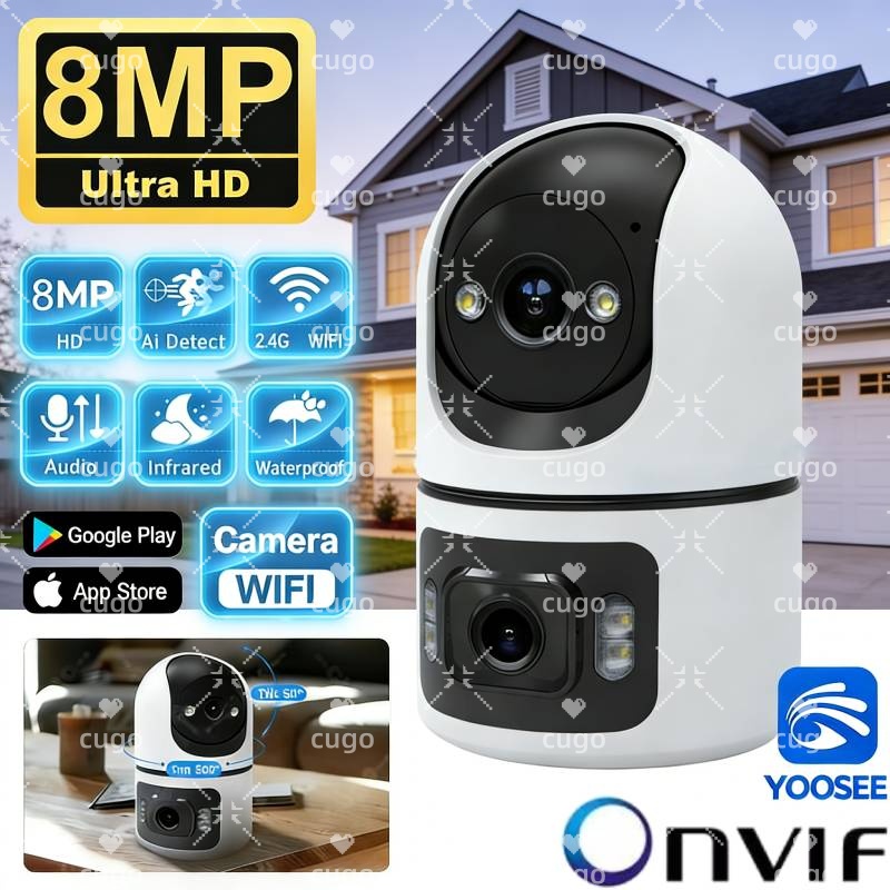Smart Home Battery Camera Ezviz - 8MP WiFi IP Kamera Çift Lensli