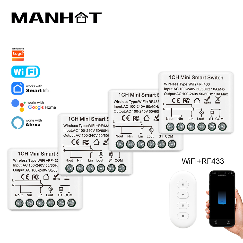 Smart Home Features - 10A Mini WIFI Akıllı Anahtar RF433Mhz
