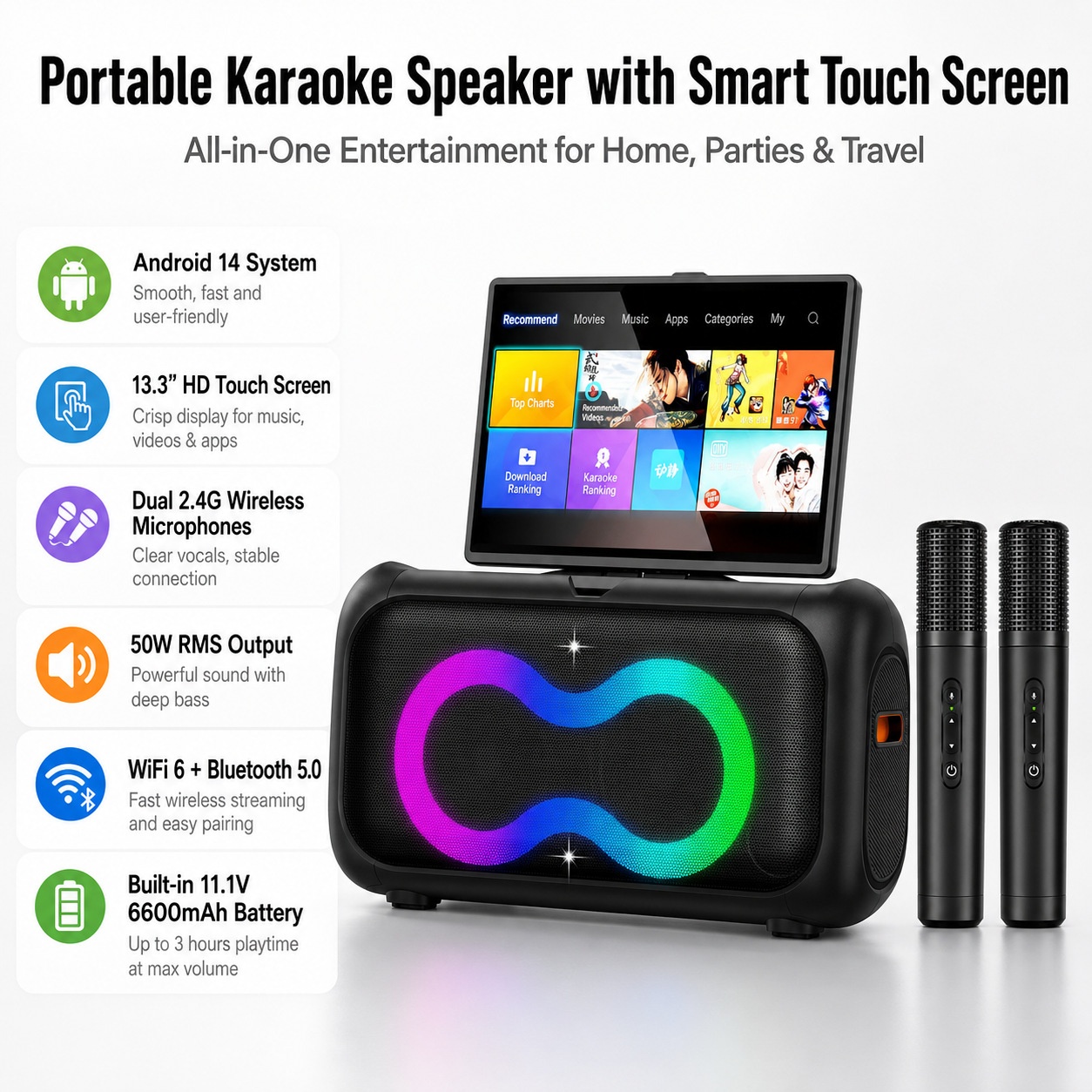 OEM/ODM K55 Taşınabilir Karaok - Smart Home Theater incelemesi ve fiyatı