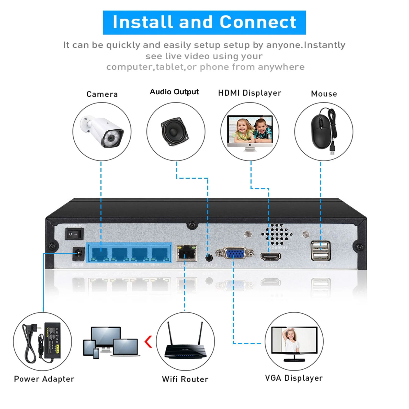 4CH 8CH 48v POE 4K NVR Onvif H - Security Ip Camera incelemesi ve fiyatı