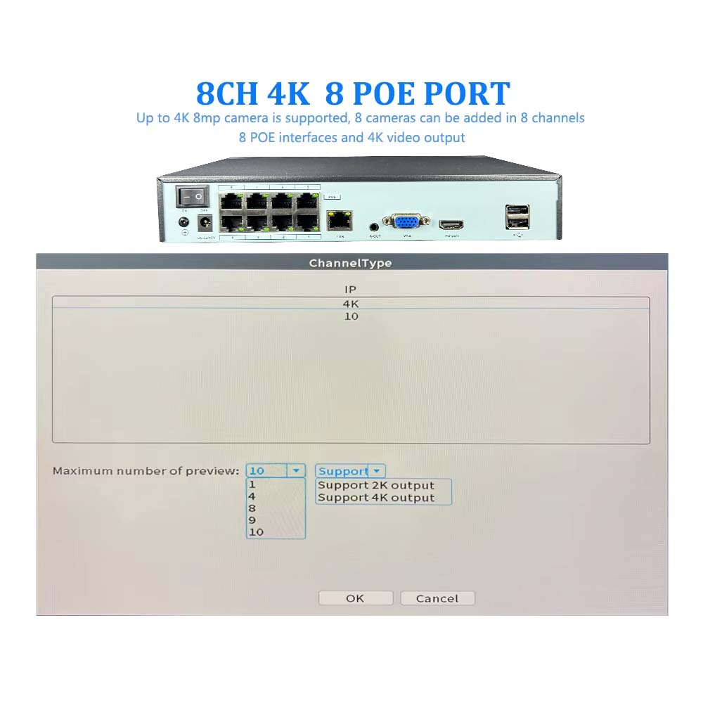 4K 10CH NVR 4/8Port POE 8MP 5M - Security Ip Camera incelemesi ve fiyatı